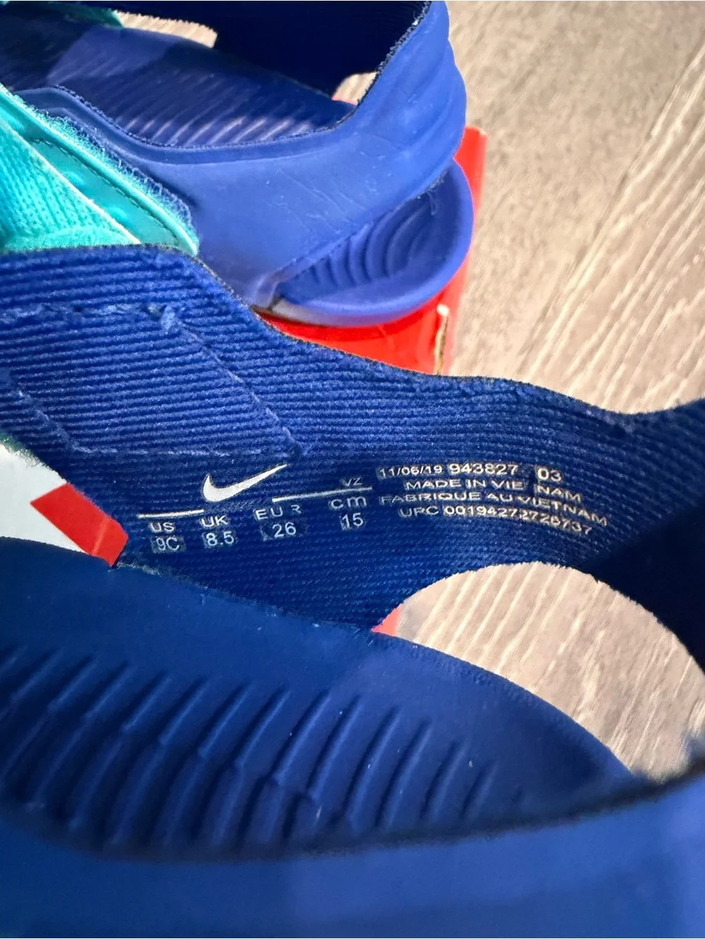 Nike Kids Blue and Neon Yellow Water Shoes
